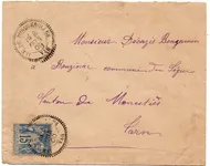 SAGE 15C N°101 LETTRE TYPE 25 ILE DE PORQUEROLLES 8 FEVR 1900 VAR