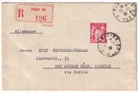 N°216 SEUL SUR RECOMMANDE PARIS 1932 POUR BUCKOW ALLEMAGNE