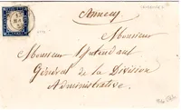 SARDE 20C 4 BELLES MARGES LETTRE CRUSEILLES 13 MAI 1858 SUPERBE BUREAU RARE