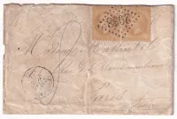 LETTRE D'UN DETENU  A LA CITADELLE DE PORT LOUIS MORBIHAN N°28 PAIRE GC 2988 POUR PARIS 15 JUILLET 1871 AVEC TRANSCRIPTION DU TEXTE COMMUNE DE PARIS