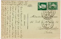 PASTEUR 10C+ 10C SEMEUSE VERT CARTE THONON 1923 HTE SAVOIE POUR GENEVE FRONTALIER
