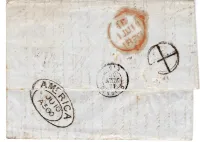 ETATS UNIS LETTRE BALTIMORE 1850 + AMERICA JUL 10 A 500 POUR COGNAC PAR HIBERNIA