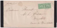 N°35 PAIRE CAD TYPE 17 BAYONNE BASSES PYRENEES FAIRE PART DEUIL ETRANGER POUR BRENETS SUISSE RARE