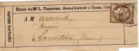 N° 56 SEUL PETITE BANDE COMPLETE TYPE 16 USSEL CORREZE 3 MARS 1874 RARE