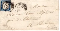 SARDE 20C BELLES MARGES LETTRE MOUTIERS 31 JANV 1858 POUR CHAMBERY