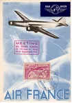 MAROC PA 2FR AU RECTO CARTE AVION AIR FRANCE + MEETING SPORTS AERIENS 1942