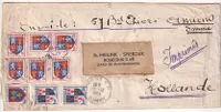 N°951 X6 958 959 X2 IMPRIME ETRANGER DEPART AMIENS SOMME 1953 POUR LES PAYS BAS HOLLANDE