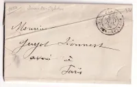 PARIS CACHET TAXE 25C QUAI DES ORFEVRES 1876 POUR PARIS POTHION 2556