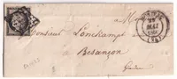 N°3 GRILLE CAD TYPE 14 MORTEAU DOUBS 25 MAI 1850 POUR BESANCON DOUBS