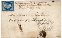 N ° 14 LOSANGE AAO ARMEE DES ALPES 1859 ENVELOPPE INDICE 32 COTE 4000€ SIGNE JF BRUN