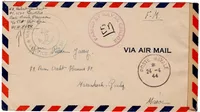 POSTE NAVALE 24.4.1944 LETTRE FM AVION POUR LE MAROC + CENSOR NAVAL