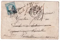 N°60 PARIS ETOILE 39 MENTION REMIS 25C EN TIMBRE POSTE AU DOS PENITENCIER DE BICETRE POUR CAMPS DE SATORY VERSAILLES