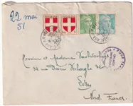 N°809 810 836 X2 POSTE AUX ARMEES 1951 POUR LILLE NORD + POUR TRAHIR UN MOT IMPRUDENT PEUT SUFFIRE