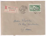N°269 PROVINCES SEUL SUR LETTRE RECOMMANDE FACTEUR BOITIER TELOCHE SARTHE 1931 POUR LE MANS