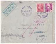 N°676 727 PARIS AVIATION EN VIOLET POUR LE CAIRE EGYPTE 1946