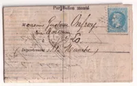 BALLON MONTE LE GENERAL RENAULT JOURNAL LE BALLON POSTE N°11 PARIS 9.12.1870 TEXTE LEVALLOIS PERRET POUR ST LO MANCHE ARRIVE 17.12.1870