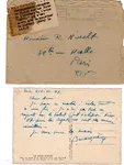 LETTRE TIMBRE TOMBE PARIS 1947 + ETIQUETTE ACCIDENT DAKOTA ABATTU PRES MONESTIER ISERE