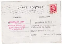 N°638 SEUL SUR LETTRE ROUEN 8 FEVIER 1945 POUR ROUEN CARTE POSTALE