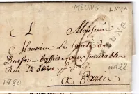 LOIRET MARQUE MEUNG 1780 LETTRE POUR PARIS COTE 800€
