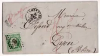 N°12 TTB 3 VOISINS PC 133 ARMENTIERES NORD TAXE 25 EN ROUGE MANUSCR POUR LYON RHONE