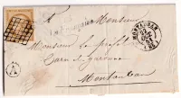 N°1 GRILLE + CURSIVE 85 LA FRANCAISE TARN ET GARONNE CAD TYPE 15 MONTAUBAN POUR MONTAUBAN