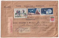 N°1352 1361 1362 1363 ENVELOPPE REEXPEDITION RECOMMANDE MAUBEUGE NORD 1963 POUR CHANTRAINE VOSGES