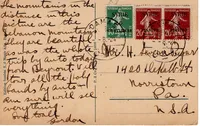 SEMEUSE SYRIE 10C VERT+20C BRUNX2 CARTE DAMAS 8.1924 POUR USA