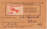 PA N° 32 SEUL CARTE ABONNEMENT POSTE RESTANTE ORLEANS RP 26.4.1957 AU TARIF RARE