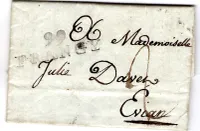 MARQUE CONQUIS LEMAN 99 FRANGY 3 MAI 1804 LETTRE POUR EVIAN