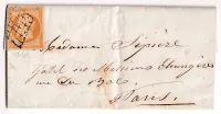 N°13 OBLITERATION GRILLE SUR LETTRE DE PARIS POUR PARIS SANS CAD