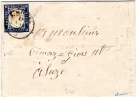 SARDE 20C BELLES MARGES LETTRE ST MICHEL 17 MAI 1860 POUR SUZE ITALIE