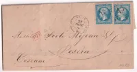 N°22 PARIS ETOILE 15 CAD BUREAU G RARE POUR PESCIA ITALIE 1863 INDICE 20