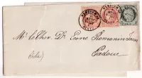 N°50 + 51X2 PARIS BT MAGENTA SUR BANDE DE JOURNAL POUR PADOUE PADOVA ITALIE ITALIA