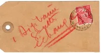 GANDON 15FR ROUGE SEUL AU VERSO ETIQUETTE NEUVILLE DE POITOU VIENNE 12.7.1951