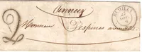 CACHET SARDE RUMILLY 185? LETTRE SANS TEXTE POUR ANNECY HAUTE SAVOIE TAXE 2 TAMPON