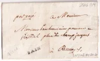 MARQUE BAIN PORT PAYE ILLE ET VILAINE 1776 LENAIN N°1 + N°2 INDICE 21 + 20 POUR RENNES RARE