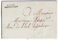 FRANCHISE ECOLE POLYTECHNIQUE EN NOIR TEXTE SIGNE DE JEAN GERARD LACUEE GENERAL EMPIRE 1807