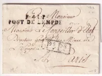MARQUE P41P PONT DE LEMPDE HAUTE LOIRE 1817 POUR PARIS INDICE 18