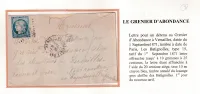 N°37 PARIS LES BATIGNOLLES 1 SEPTEMBRE1871 TAXE 10 CRAYON BLEU POUR UN DETENU AU GRENIER D'ABONDANCE A VERSAILLES COMMUNE DE PARIS
