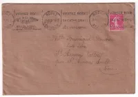 N°278B 5C ROSE SEMEUSE SEUL SUR LETTRE RODEZ AVEYRON ENVELOPPE OUVERTE POUR ST AMANS SOULTZ TARN