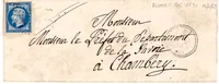 N° 14 GC 1531 TYPE 22 FLUMET 12 FEVR 1863 LETTRE POUR CHAMBERY SAVOIE