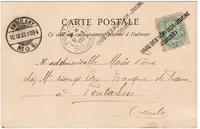 BLANC 5C CARTE GRIFFE GARE DES HOPITAUX JOUGNE (DOUBS) + AMBULANT 10.IX.03 N° 6