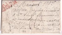 MARQUE N°1 PRINCIPAL ARMEE ESPAGNE 1809 TEXTE DE COLETTE LETTE POUR ST LEGER ISERE
