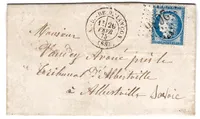 N°60 LETTRE GC 2686 TYPE 17 N.D.DE BRIANCON 26 FEVR 1875 (88) SAVOIE PETIT COEUR