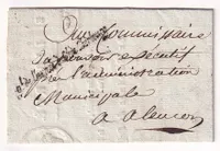 FRANCHISE LE GENERAL  DE ARMEE DES COTES DE CHERBOURG MANCHE POUR ALENCON ORNE AN4 1796 LOUIS BARAGUEY D'HILLIERS